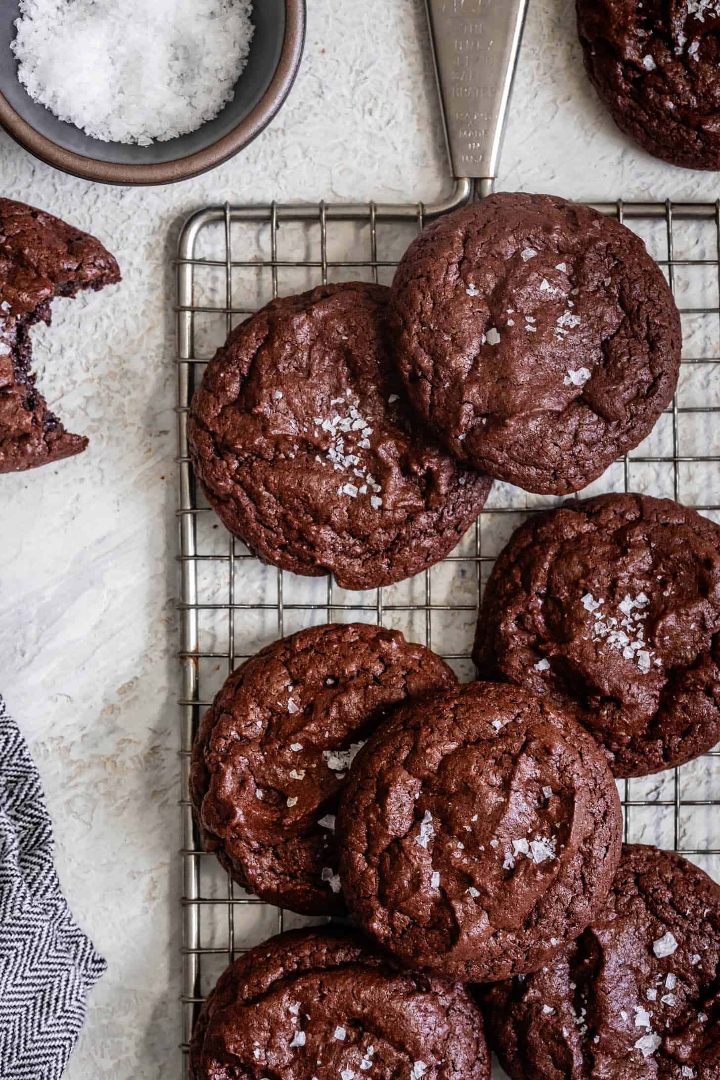 Gluten Free Brownie Cookies Flaky Salt