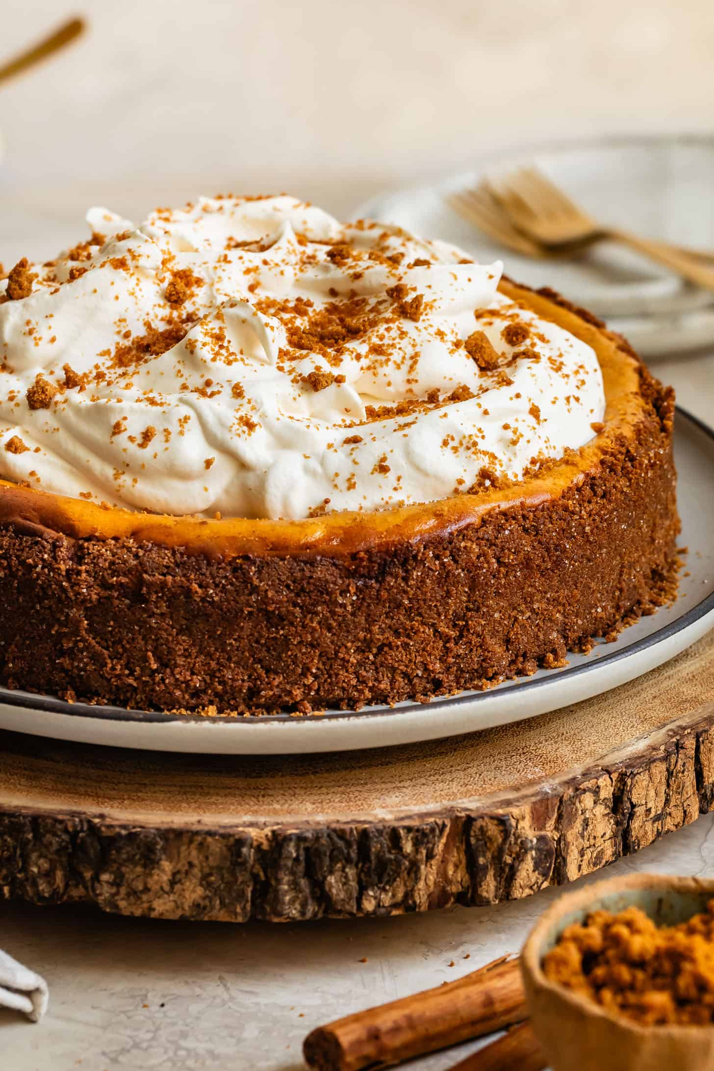 Gluten Free Pumpkin Cheesecake Gingersnap Crust