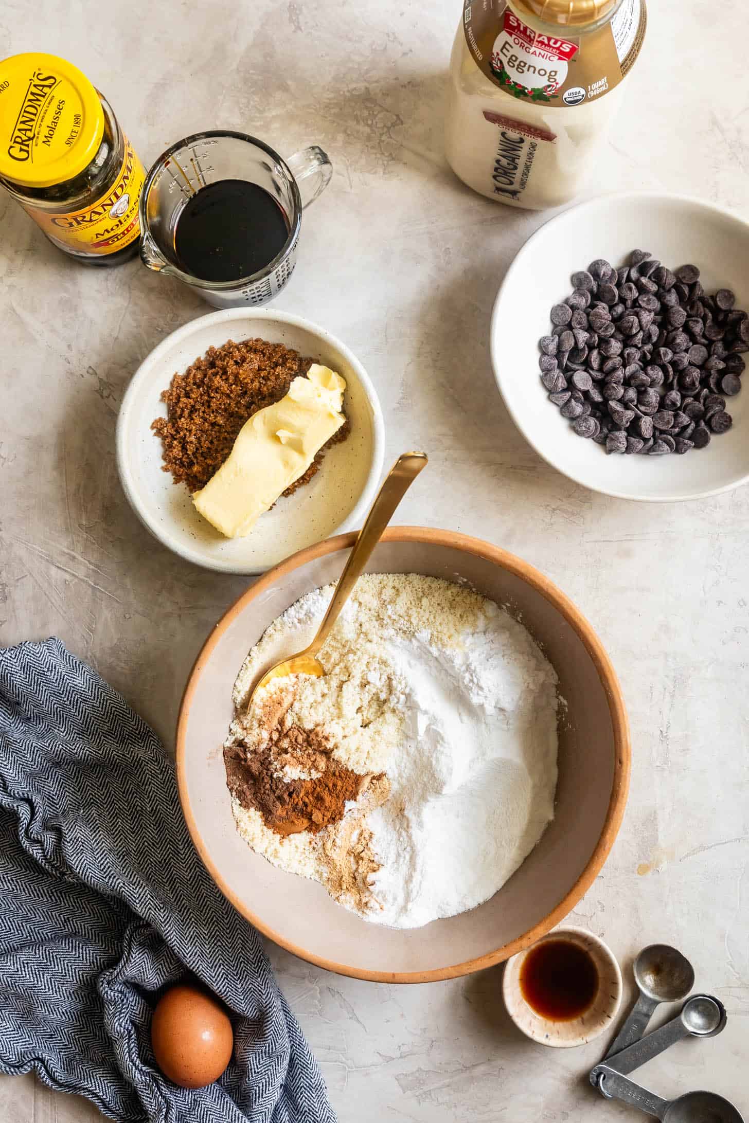 Ingredients for GF Gingerbread Thumbprint Cookies