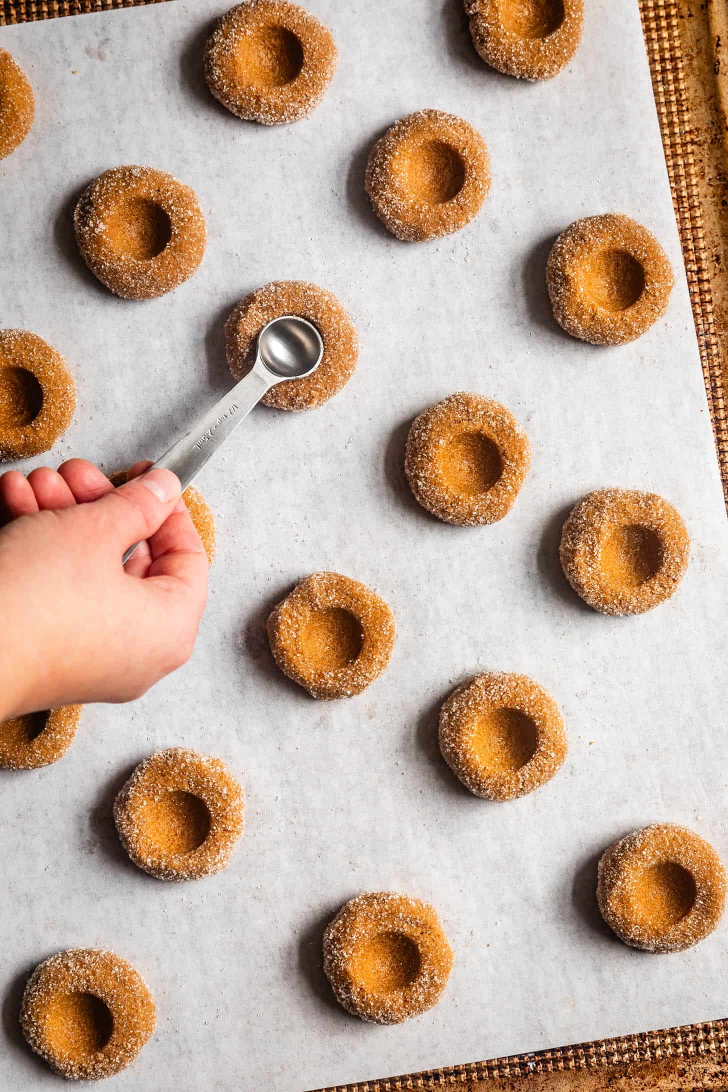 Making Indents Gluten Free Thumbprint Cookies