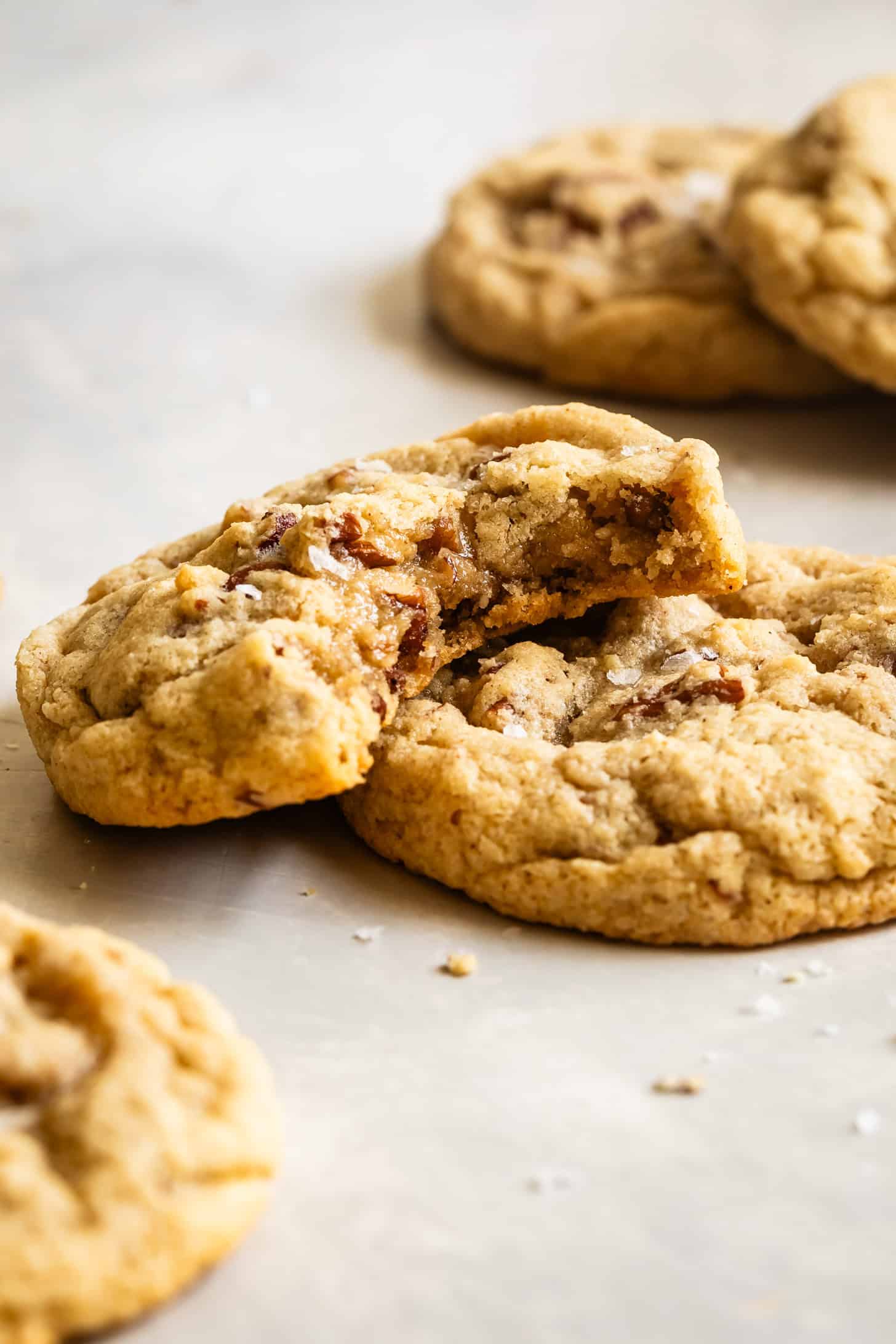 Close up Bite Gluten Free Pecan Cookie
