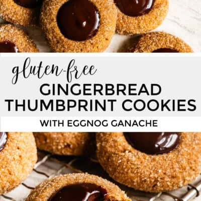 Gluten Free Gingerbread Thumbprint Cookies with Eggnog Ganache