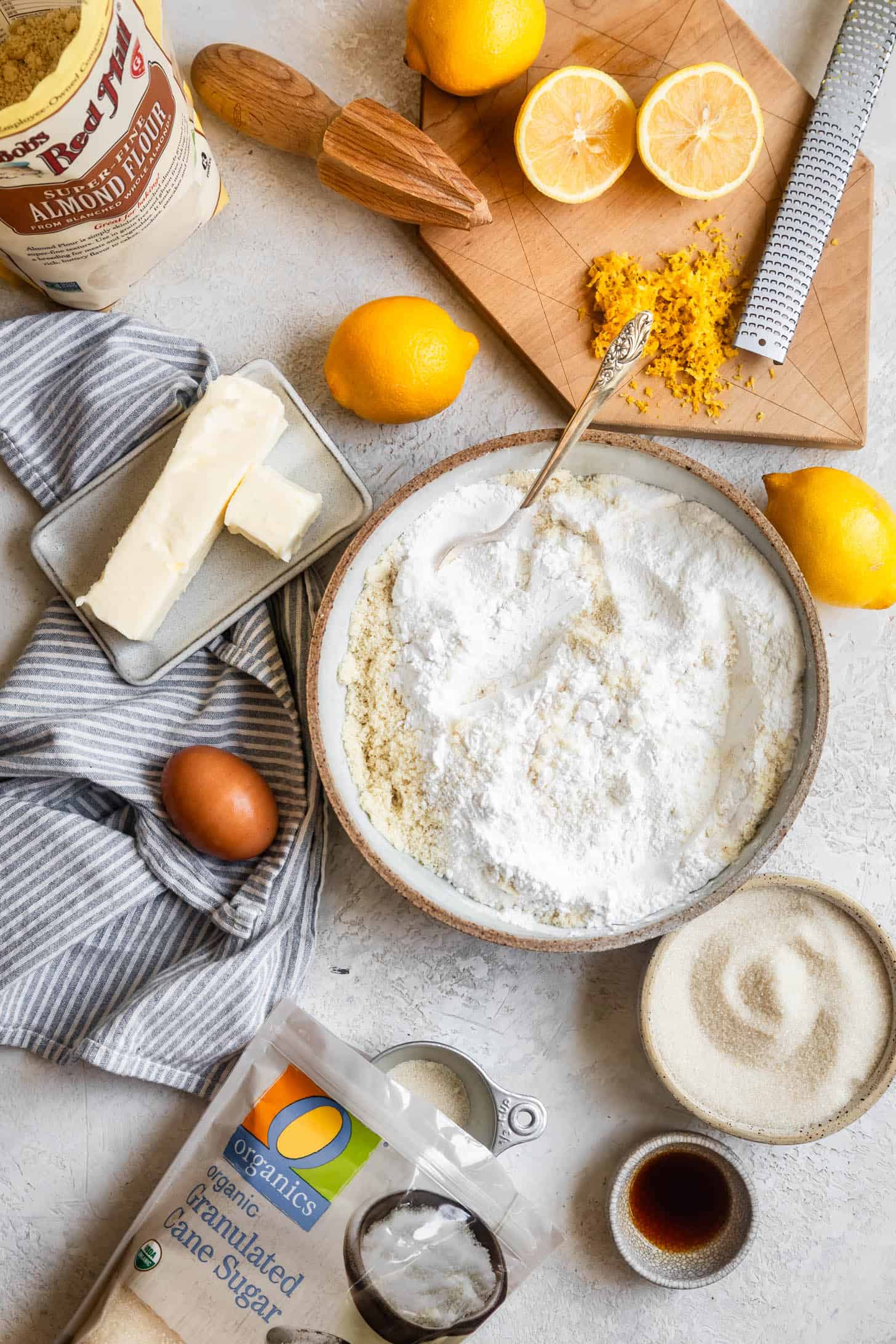 Ingredients for Gluten-Free Lemon Crinkle Cookies