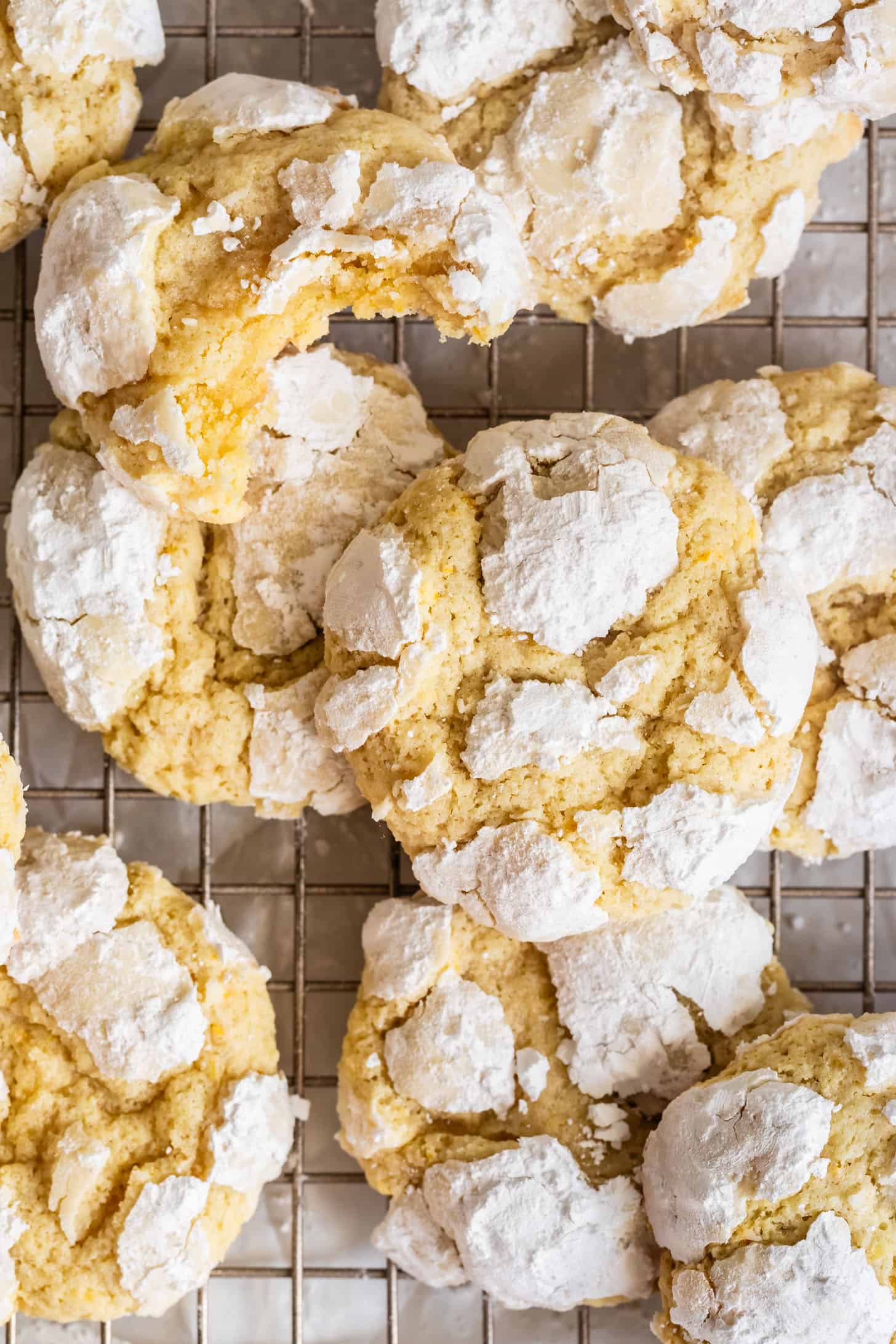 Close-up Gluten-Free Lemon Crinkle Cookies