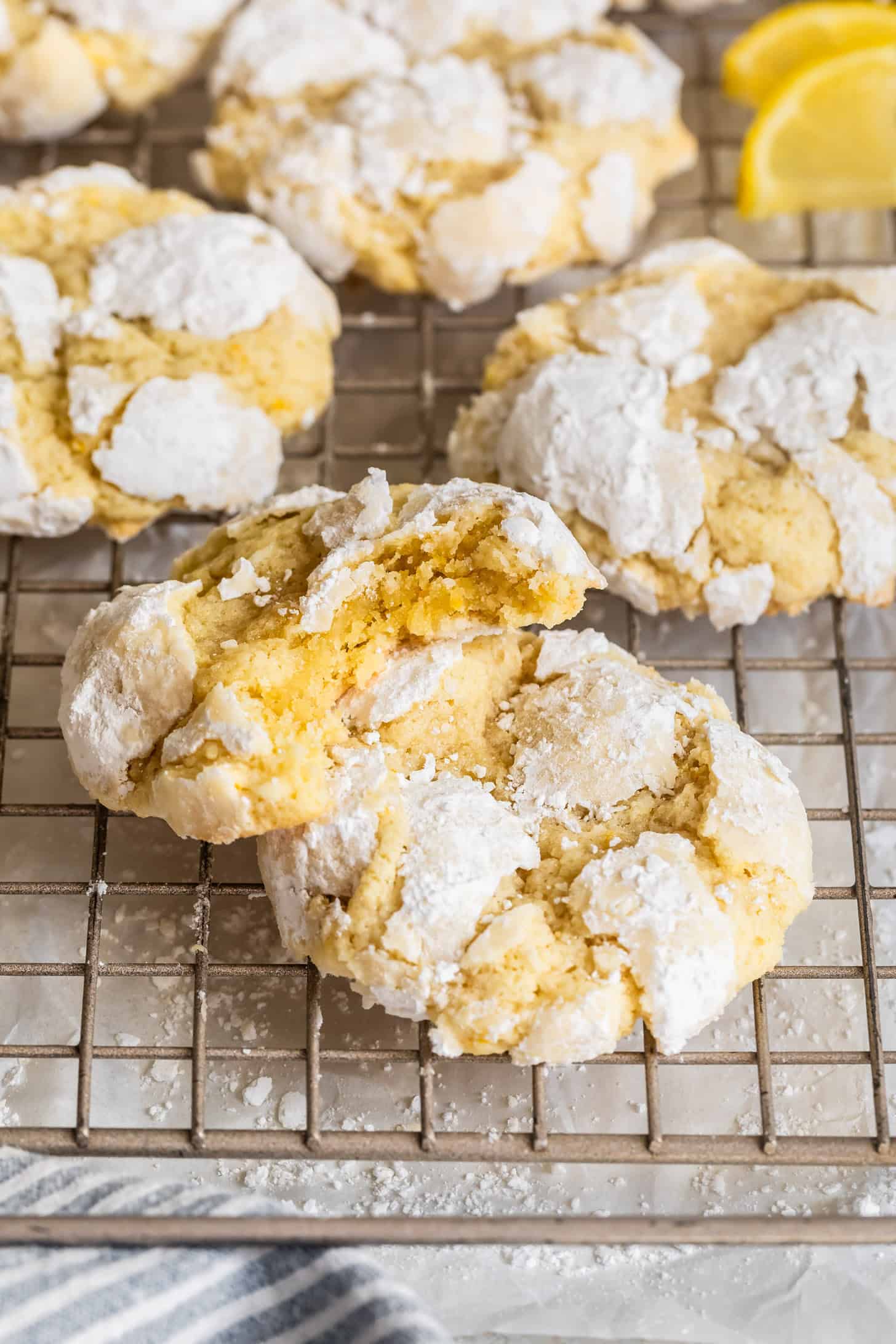 Bite of Gluten-Free Lemon Crinkle Cookie