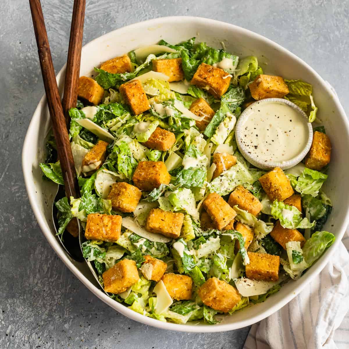 Vegan Tofu Caesar Salad