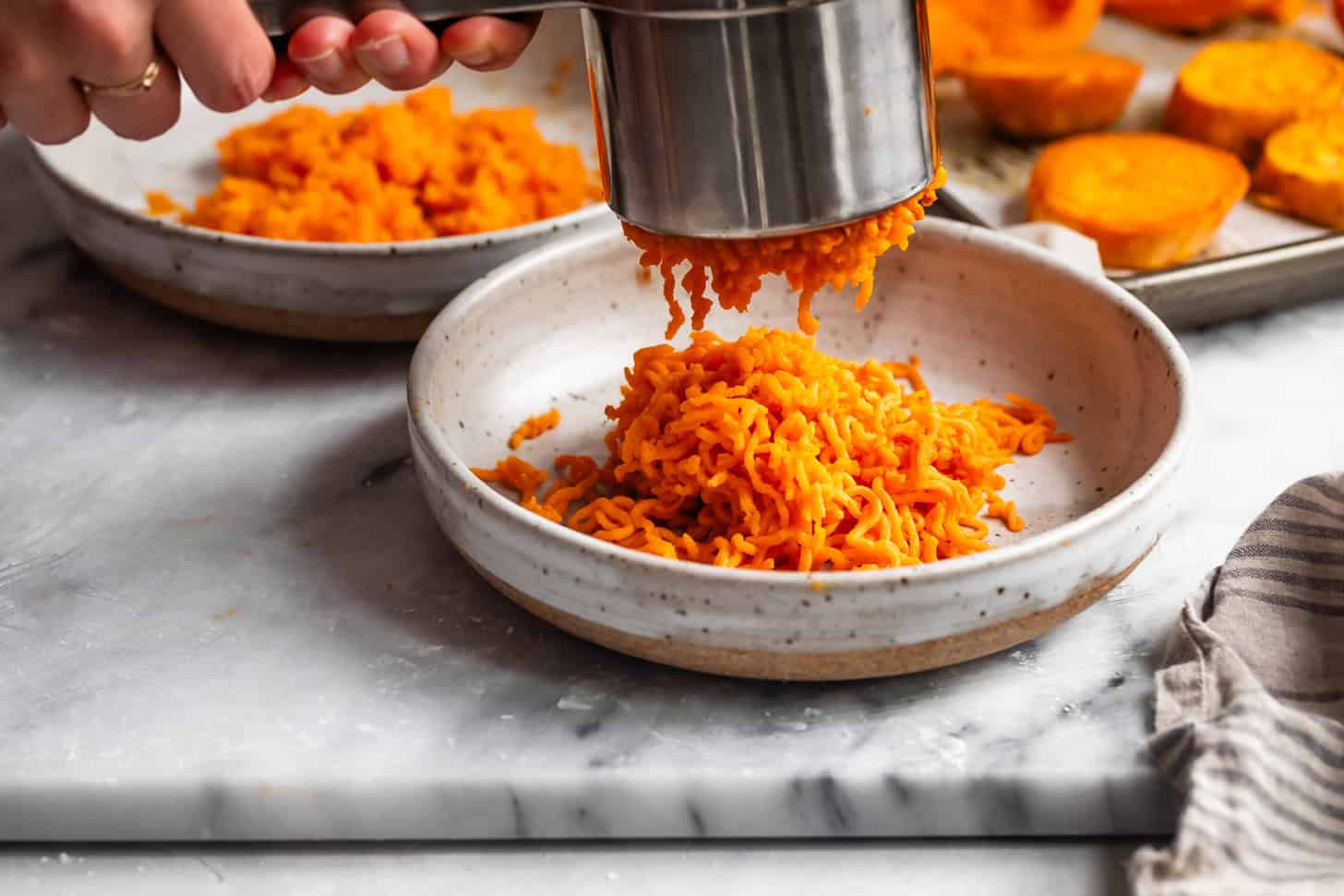 Sweet Potatoes in Potato Ricer