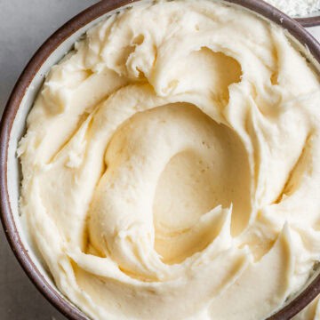 Swirls of Coconut Frosting in a Bowl