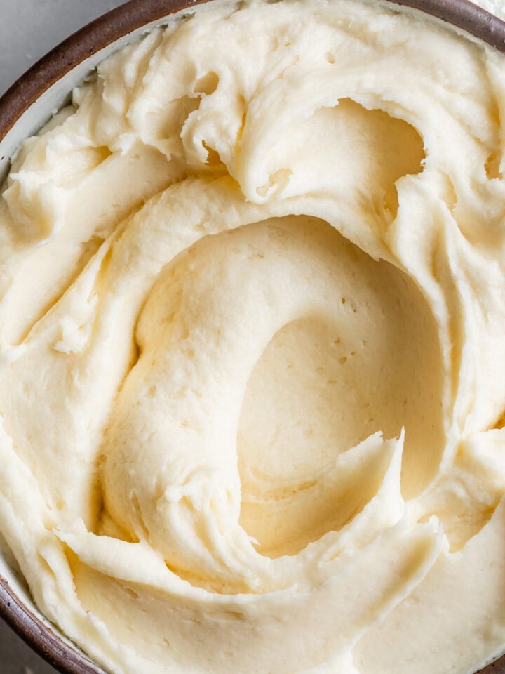 Swirls of Coconut Frosting in a Bowl