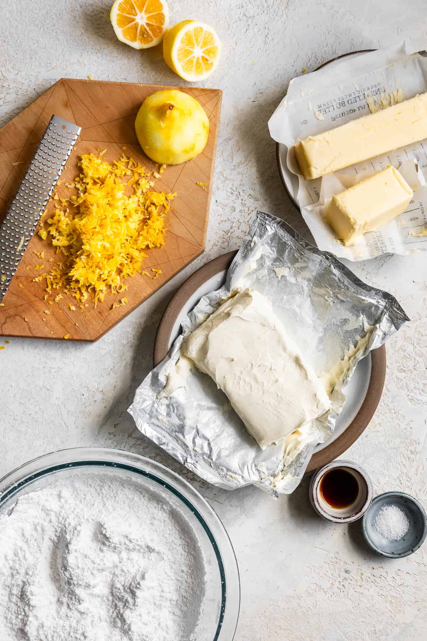 Ingredients for Lemon Cream Cheese Frosting