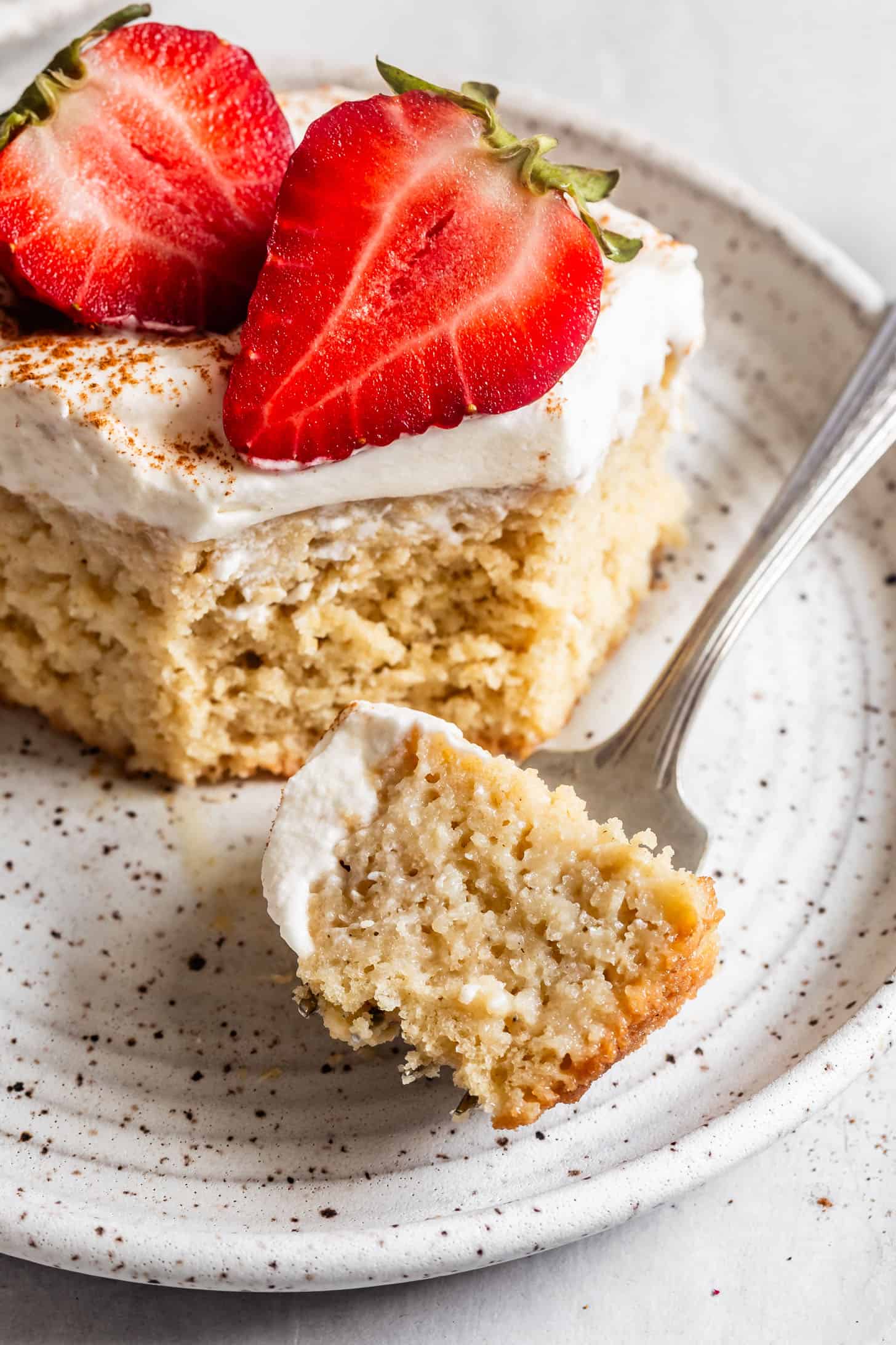 Forkful of Gluten-Free Tres Leches Cake