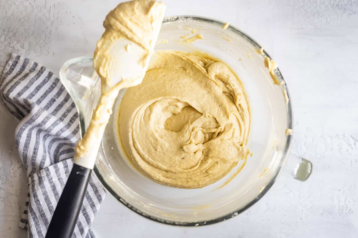 Gluten-Free Pound Cake Batter in Stand Mixer