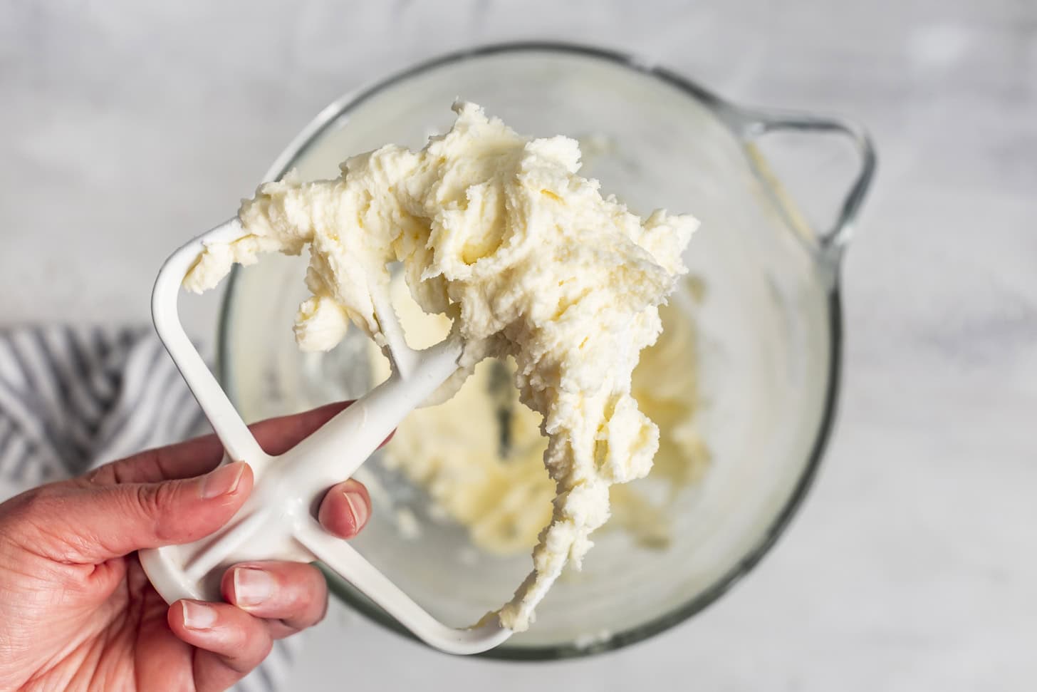 Perfectly Creamed Butter until Light and Fluffy on Flat Beater of Stand Mixer