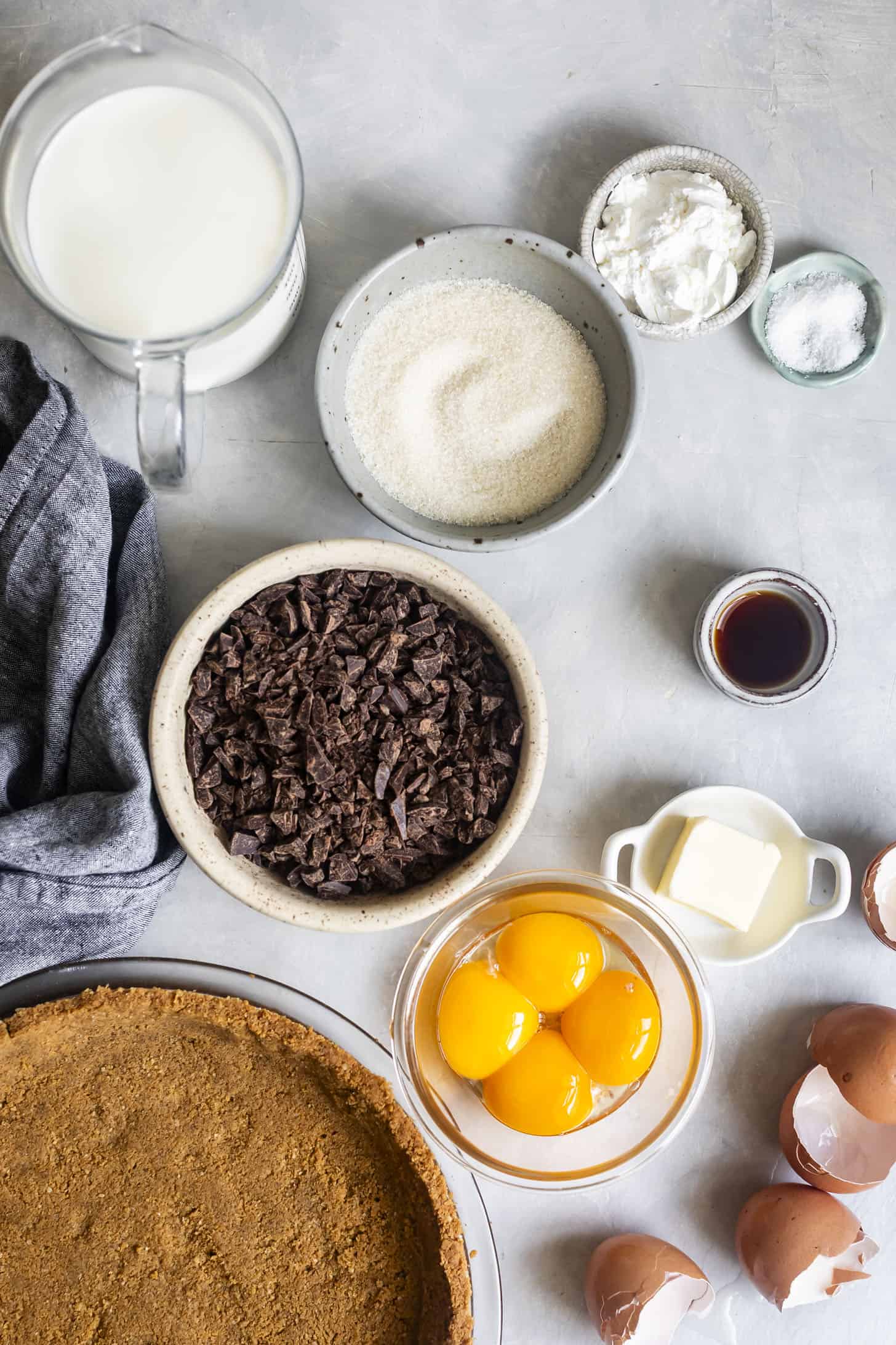 Ingredients for Gluten-Free Chocolate Pie