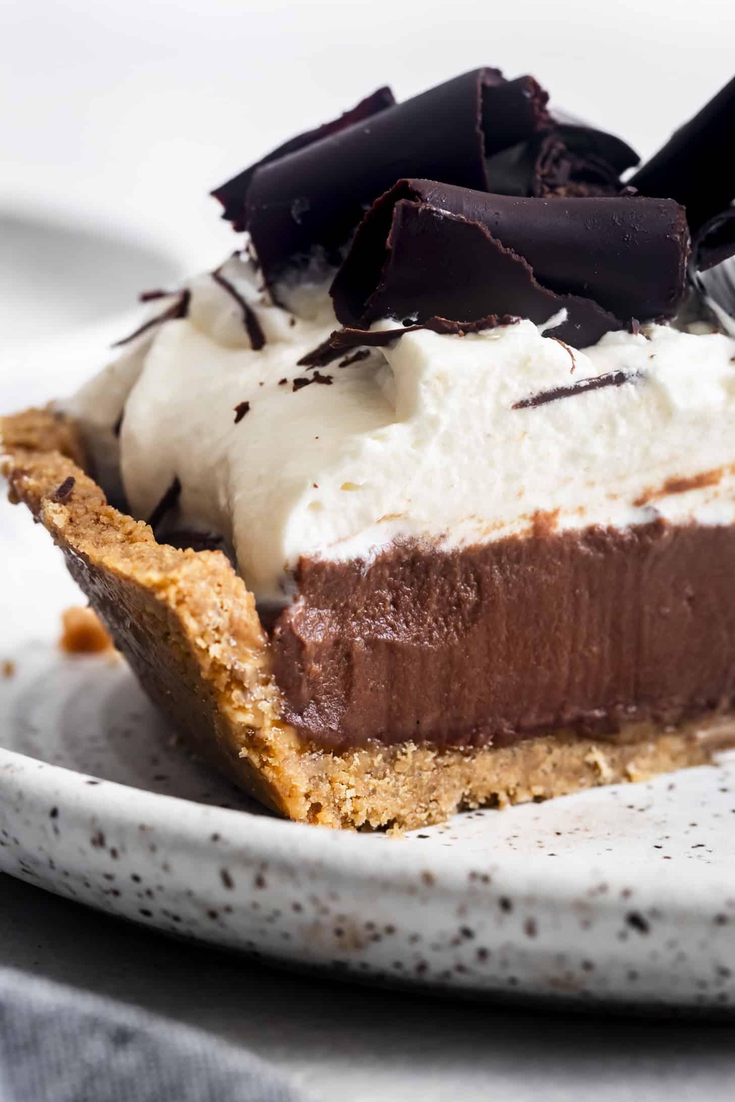 Close-up of Filling of Gluten-Free Chocolate Cream Pie
