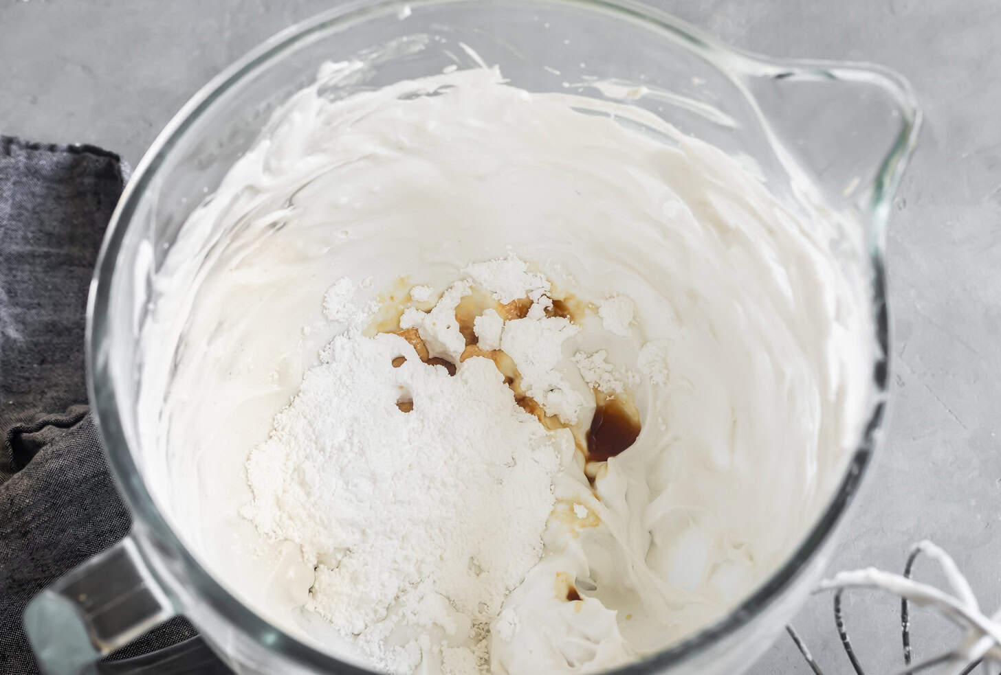 Adding Powdered Sugar & Vanilla to Whipped Coconut Cream