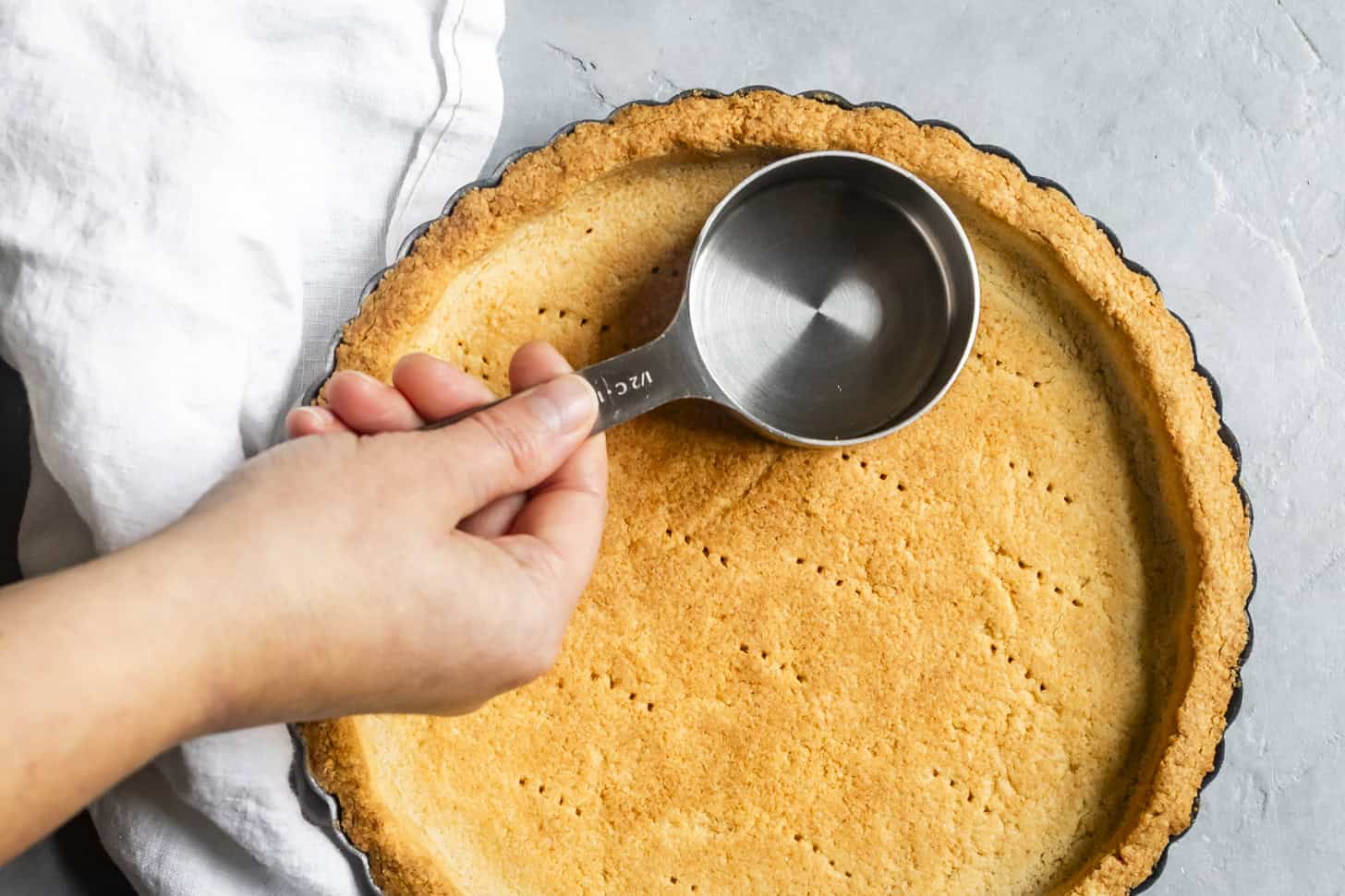 Pressing Baked Gluten-Free Tart Crust