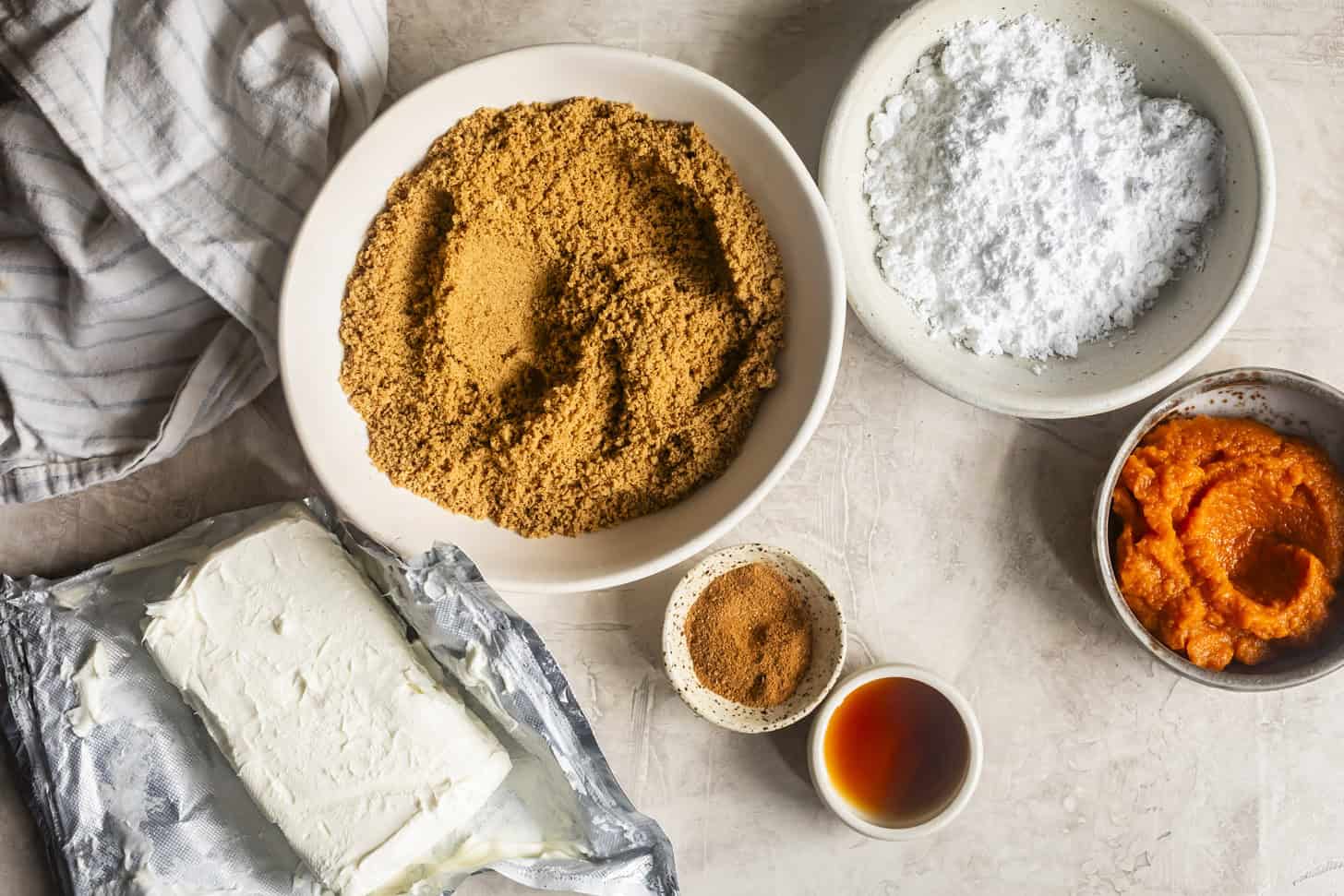 Ingredients for No-Bake Pumpkin Cheesecake Balls