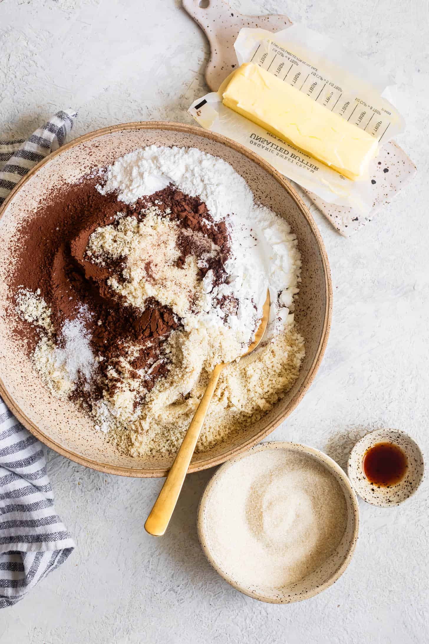 Ingredients for Gluten-Free Chocolate Shortbread Cookies