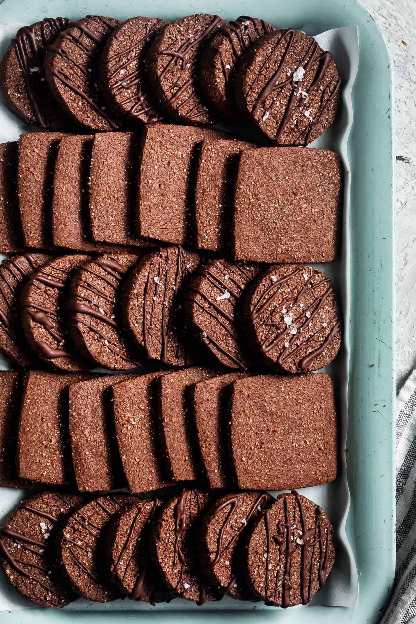 Platter of Gluten-Free Chocolate Shortbread Cookies