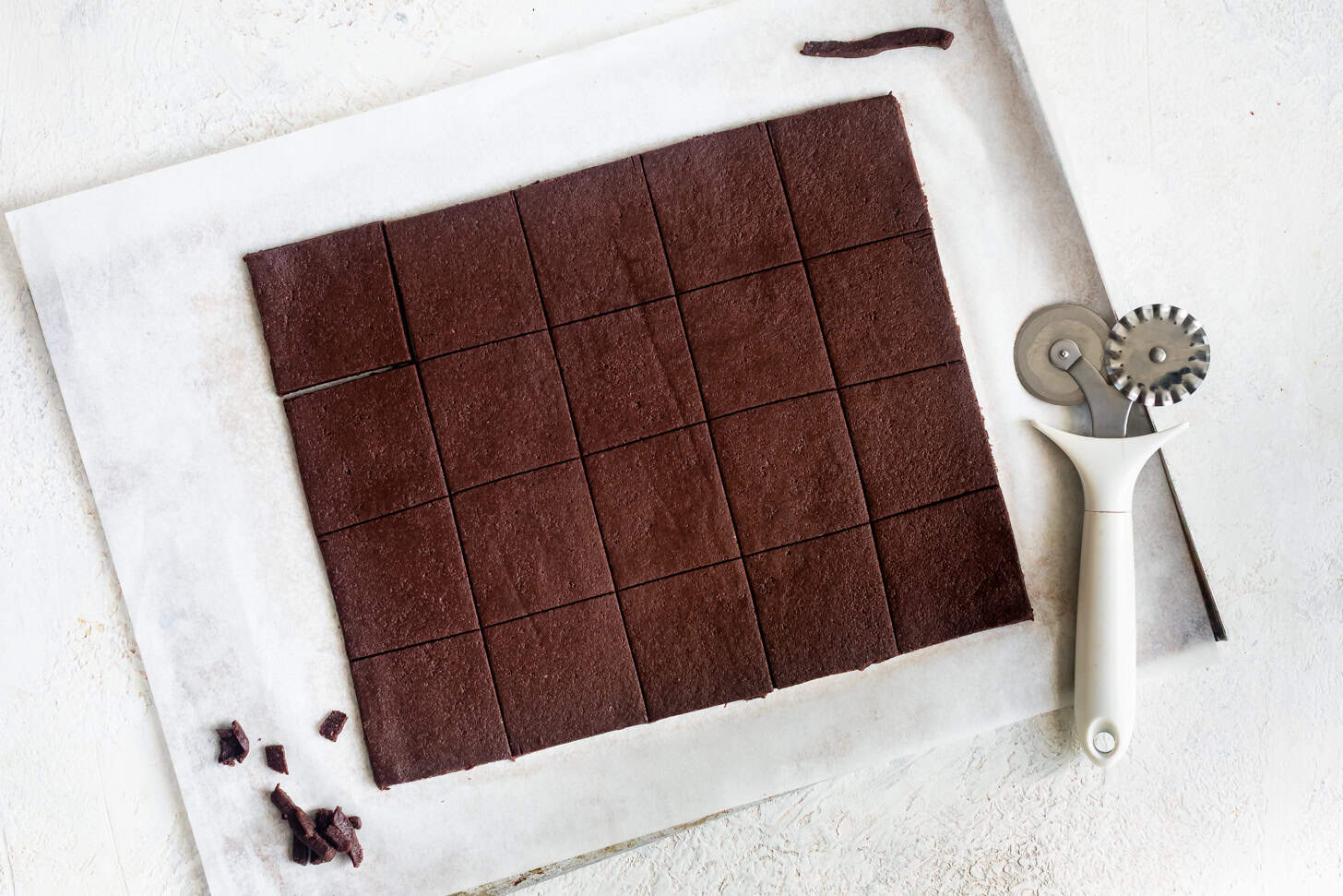 Cut-out gf chocolate shortbread cookies