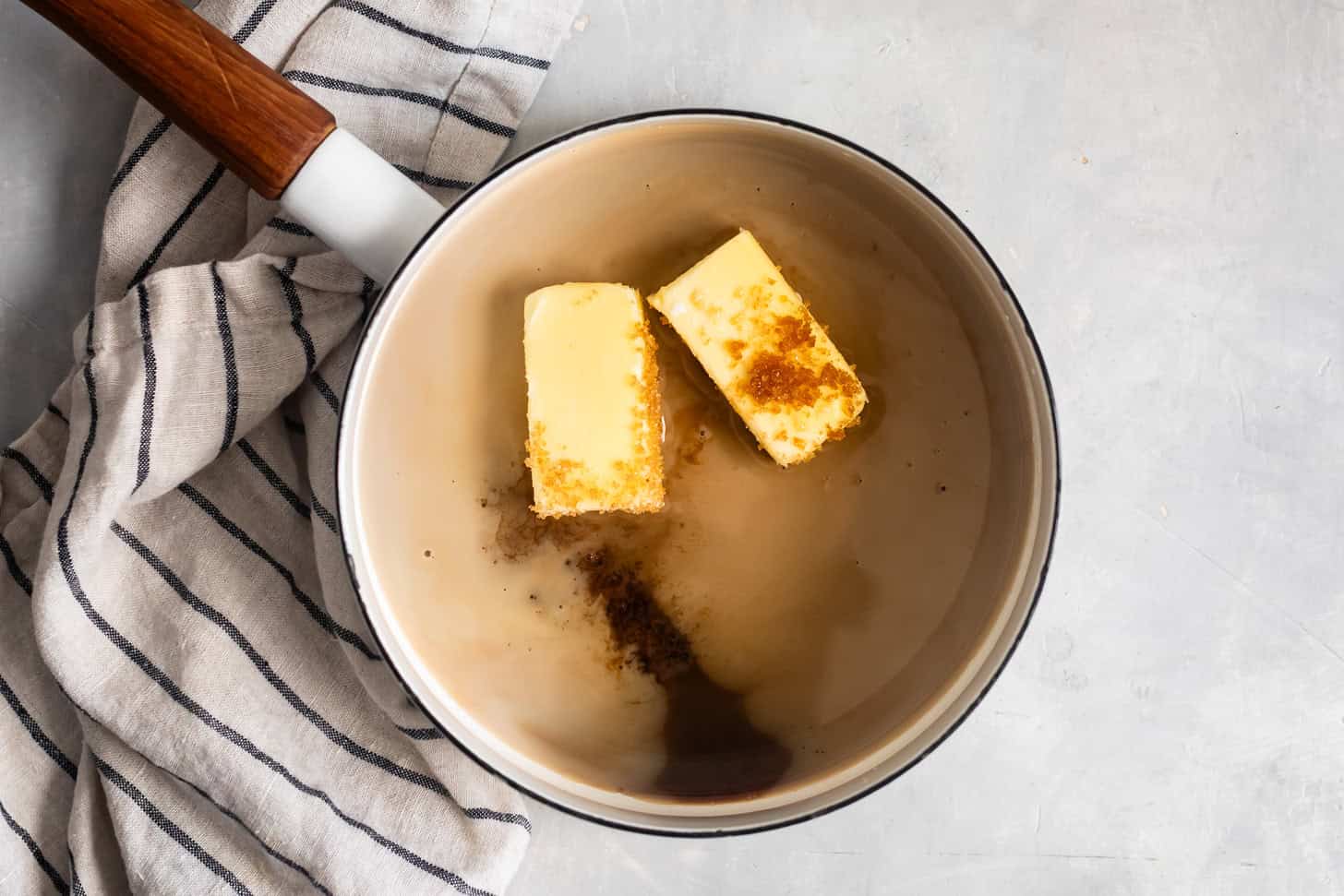 Making Caramel for No Bake Peanut Butter Cookies