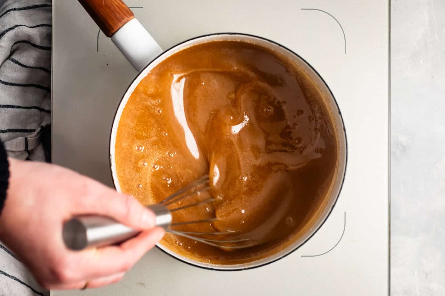 Making Caramel for No Bake Peanut Butter Cookies - Step 2