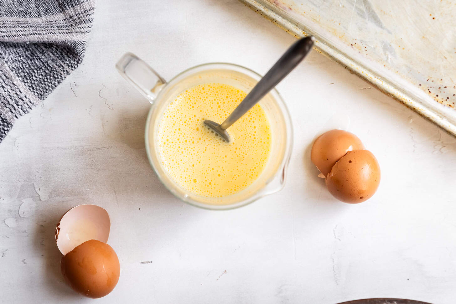 Whisking Eggs Buttermilk Measuring Cup